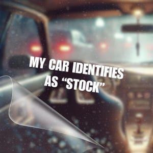 JDM Car Vinyl Decal, My Car Identifies As Stock, Oracal 651, Weatherproof Bumper Sticker