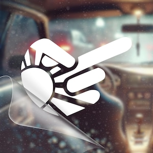 Rising Sun Middle Finger Decal: JDM Graphic, Waterproof Vinyl