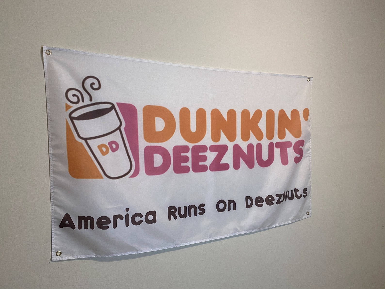 Dunkin Deeznuts Funny College Dorm Flag Gift Etsy