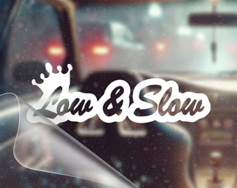 Low And Slow JDM Car Decal, Weatherproof Vinyl Bumper Sticker