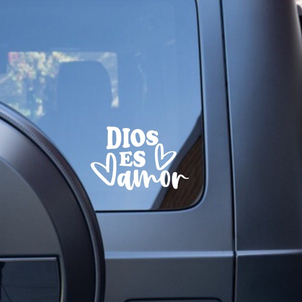 Dios Es Amor - Sticker Decal Pegatina de Vinilo Cristiano para Coche, Pared, Ventana, Vehículo, Resistente a la Intemperie, Viral