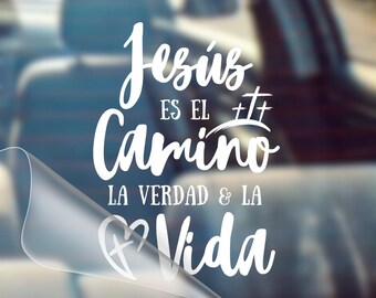 Jesus Es El Camino Car Decal, Christian Bumper Sticker