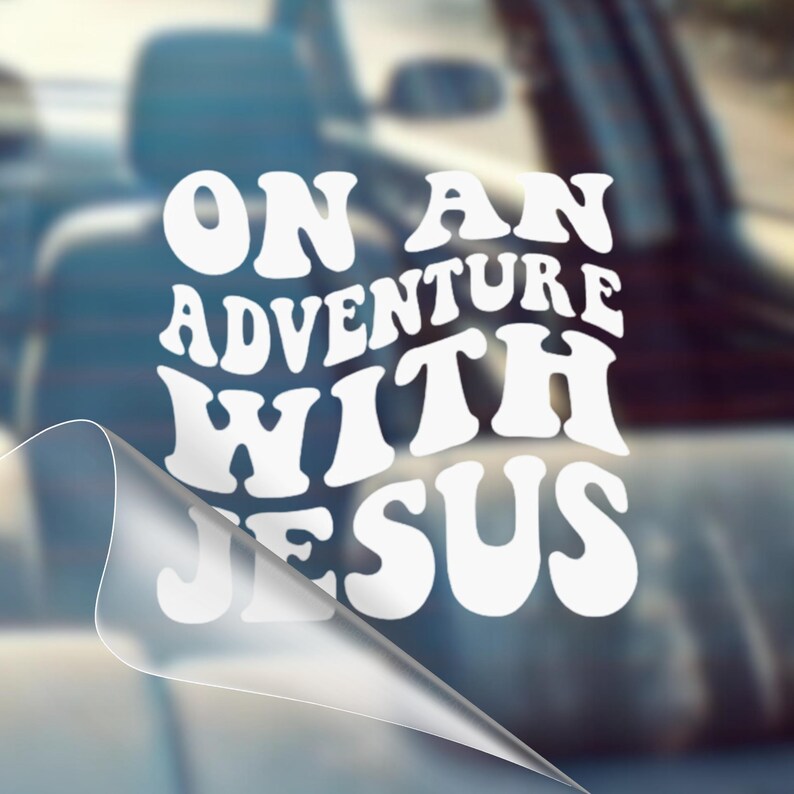 Sticker voiture Jesus Adventure : Sticker vinyle Christian Oracal 651 image 1