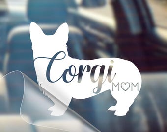 Corgi Mom Decal: Waterproof Vinyl Sticker for Car, Laptop