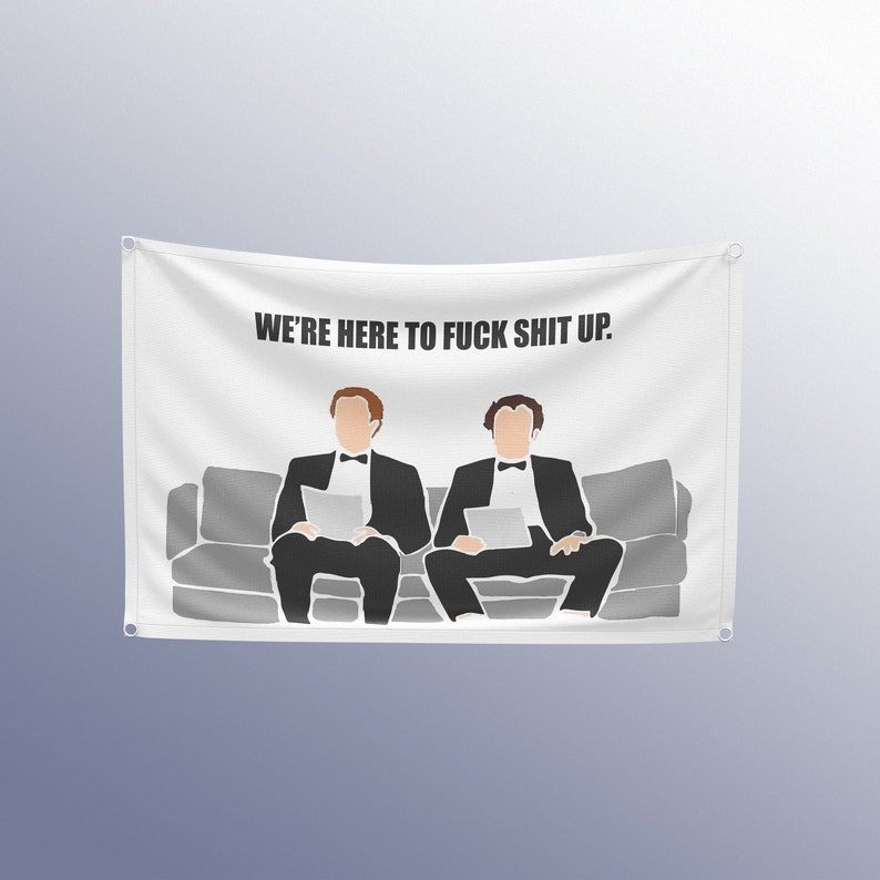 We're Here To F things up Funny College Dorm Decor Flag Gift Party Decorations 