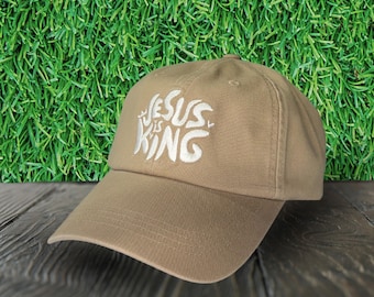 Jesus is King Embroidered Dad Hat – Christian Baseball Cap