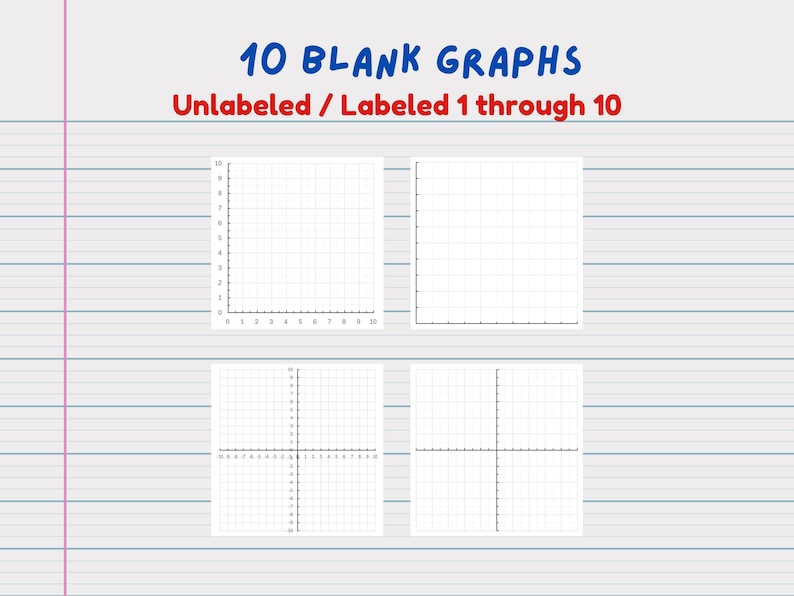 Math Graphing Digital Stickers Blank Coordinate Plane, Arithmetic ...