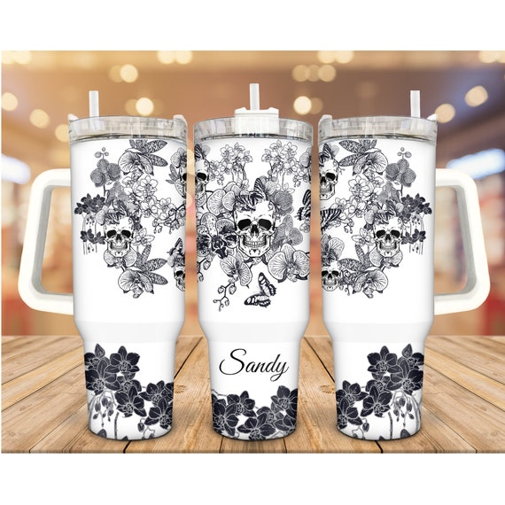 40oz Stanley Dupes Glass Tumbler With Bamboo Lid Sublimation Blanks Tumbler  With Handle 