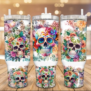 Tête de mort en sucre, Nuit des morts, gobelet 40 oz avec anse