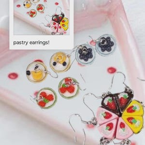 Cupcake and Cake Slice Earrings | Cute Food Jewelry | Polymer Clay Dessert Earrings | Kawaii Style | Sweet Treat Gift for Foodies