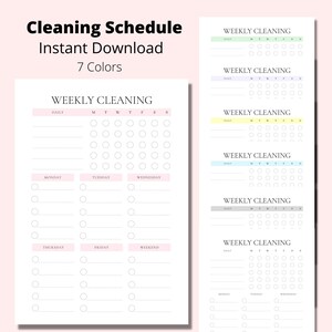 Cleaning Schedule | Cleaning Checklist | Print at Home | Cleaning Printable | Instant Download | A5, Letter Size
