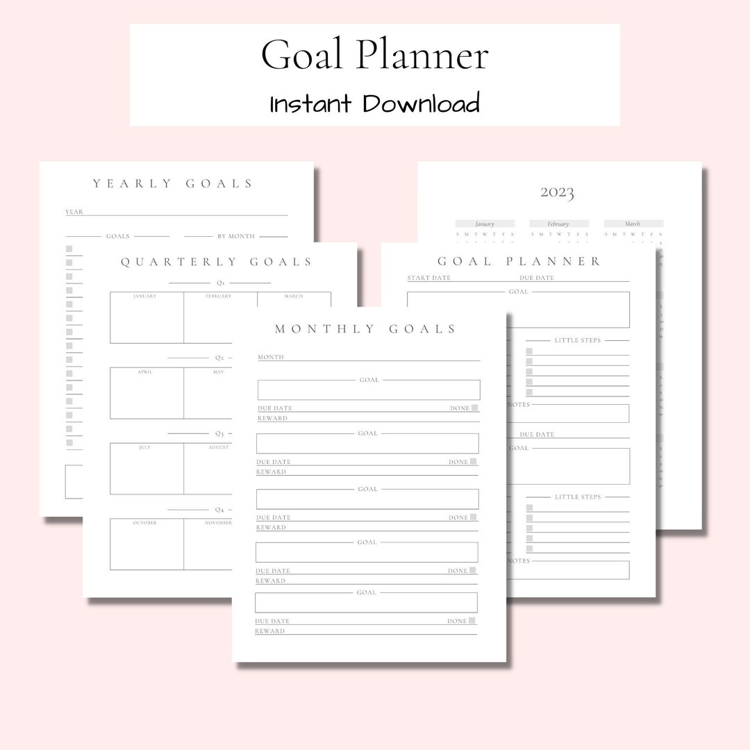 2025 Goal Planner Printable | Goal Setting Tracker | Print at Home ...