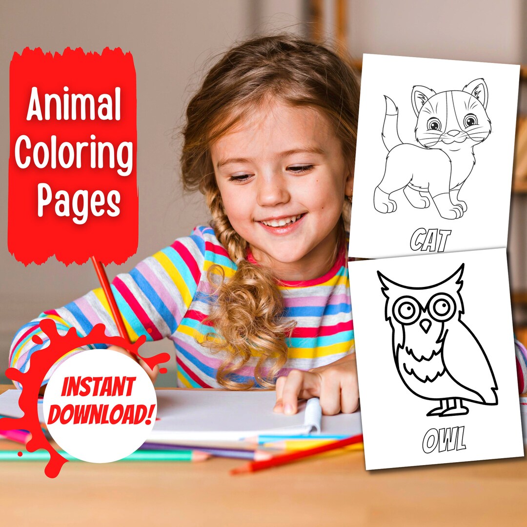 55-animal-coloring-pages-printable-instant-download-farm-animals-forest