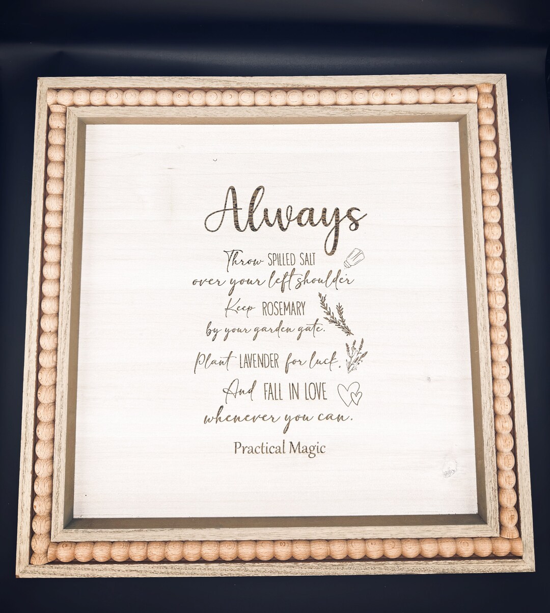 Large Wooden Sign Always Throw Salt Over Your Left Shoulder Etsy