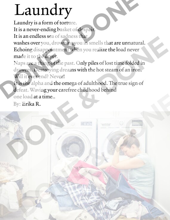 Digital Laundry Poem JPGPNG Etsy