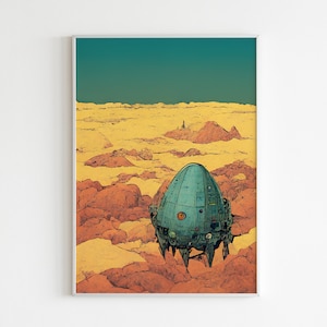 Sci fi Poster, Retro Wall Art, Downloadable Art