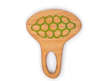 Specchio in legno di arte dei funghi