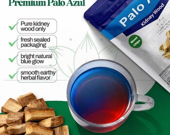 Palo Azul Kidney Wood Tea, Natural Herbal Brew, Caffeine-Free (2.1 oz)