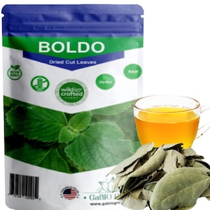 Boldo Dried Cut Leaves  whole Boldo Leaf, 100% Natural Detox, Hojas De Boldo, Peumus Boldus Herbal Tea , Boldo Tea