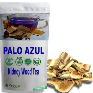 Palo Azul Premium, Kidney Wood tea (4 oz) Wild crafted, 100% Natural, Resealable bag,Non-GMO, Gluten free, Herbal tea, Blue stick (4 oz)