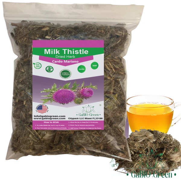 Milk Thistle Herb 100% PURE & NATURAL Cardo Marin, Cardo Mariano Tea, Milk Thistle Loose Tea, Resealable Bag