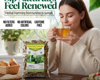 Premium Soursop Leaves for Tea | Dried Graviola Leaves | Hojas de Guanabana | Loose Herbal Tea Leaves