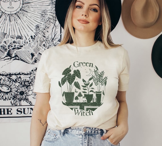 Green Witch Shirt, Taurus Astrology Zodiac Clothing, Witchy Plant Magic Vibes, Cottagecore, Botanical Plant Lover, Plant Mama, Forestcore