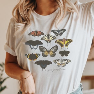 Butterfly Shirt, Moth Shirt, Cottagecore Shirt, Monarch Shirt, Inspiration T shirt, Aesthetic Shirt, Goblincore tee, Dark Academia Shirt