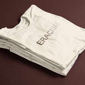 Eracism Fade Letter Unisex Jersey Kurzarm T-Shirt