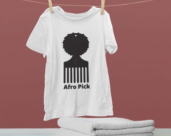 Afro Pick Graphic Tee, Black Hair Cultural Symbol T-Shirt