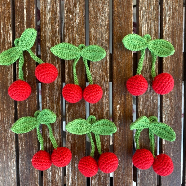 Crochet Fruits Vegetables Knitted lemon watermelon hot peppers eggplant cherries pumpkin strawberry amigurumi gift accessory decoration