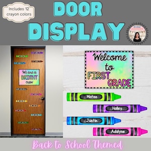 Back to School Door Display | Crayon Door Display | September Door Display | Fully Editable Text