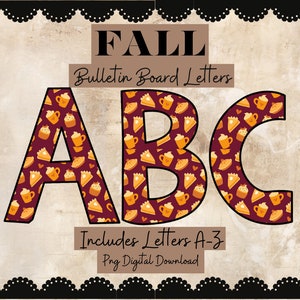 Fall Bulletin Board, Thanksgiving Bulletin Board Letters, Fall Classroom Decor, Fall Bulletin Board Numbers, Bulletin Board Letters