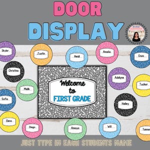 Composition Notebook Themed Door Display | Classroom Decor | Back to School | Editable