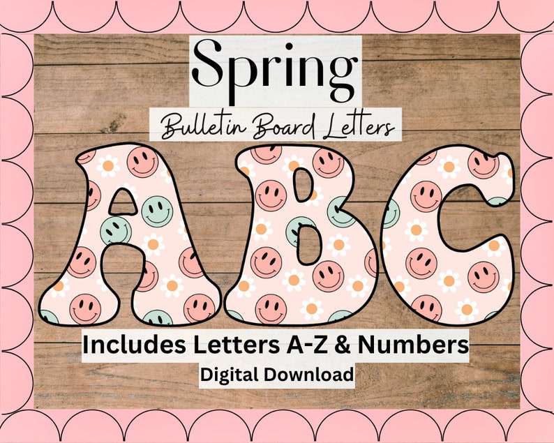 Back to School Bulletin Board Letters, Bulletin Board Letters, Groovy
