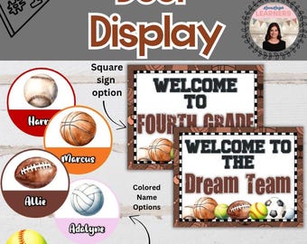Sports Door Display | Sports Classroom Decor | Classroom Decoration | Door Display | Fully Editable Text