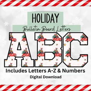 Lettres de Noël classiques, décor de Noël, tableau d&#39;affichage de Noël, décor de fête de Noël, lettres de l&#39;alphabet, lettres ABC