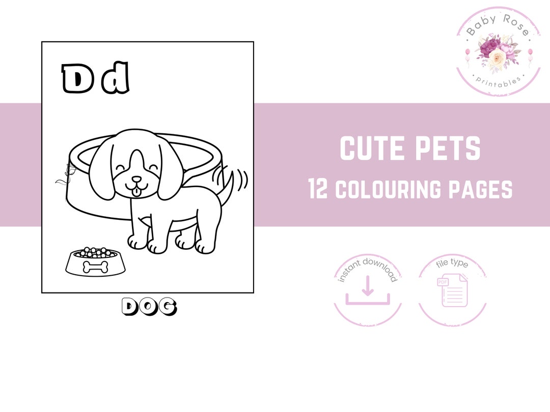 Printable Colouring Pages, Colouring Pages for Kids, Cute Pets, Animals ...