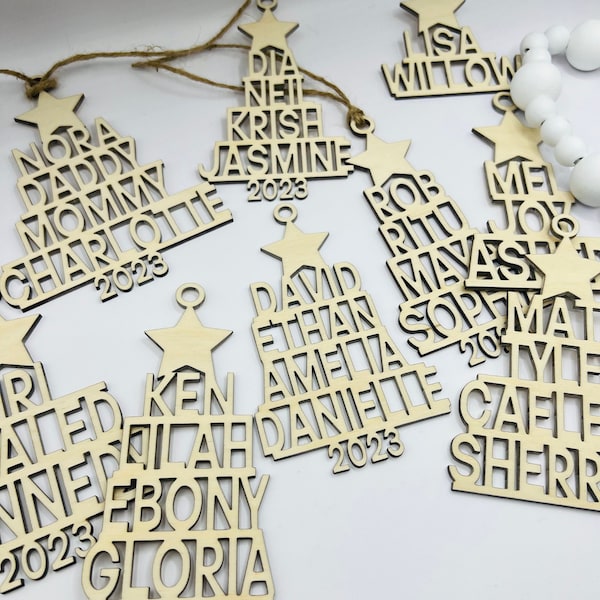 Family Tree Name on Ornament Etsy