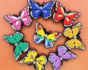 Mix 8pcs/lot Beautiful Butterfly Shoe Buckle