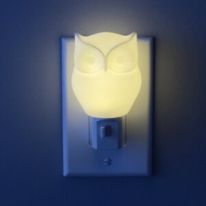 Owl Night Light - Plug In LED Light for Bedroom Decor, Manual Switch or Auto Sensor