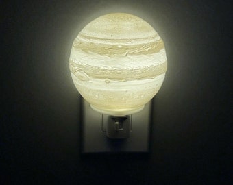 Planet Jupiter Night Light (plug-in, manual switch or auto sensor LED)