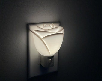 Rose Flower Night Light  (plug-in, manual switch or auto sensor LED)