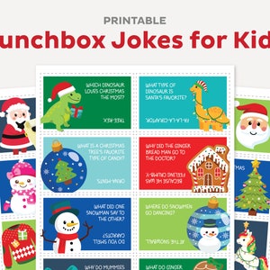 Scherzi stampabili per il pranzo di Natale per bambini, divertenti biglietti per il pranzo al sacco, appunti per il ritorno a scuola, appunti d'amore per bambini, download digitale istantaneo PDF