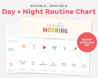 Ready for School Routine Chart for Kids, Morning Routine, Printable Tasks, Evening Responsibility Checklist, Instant Digital Download PDF