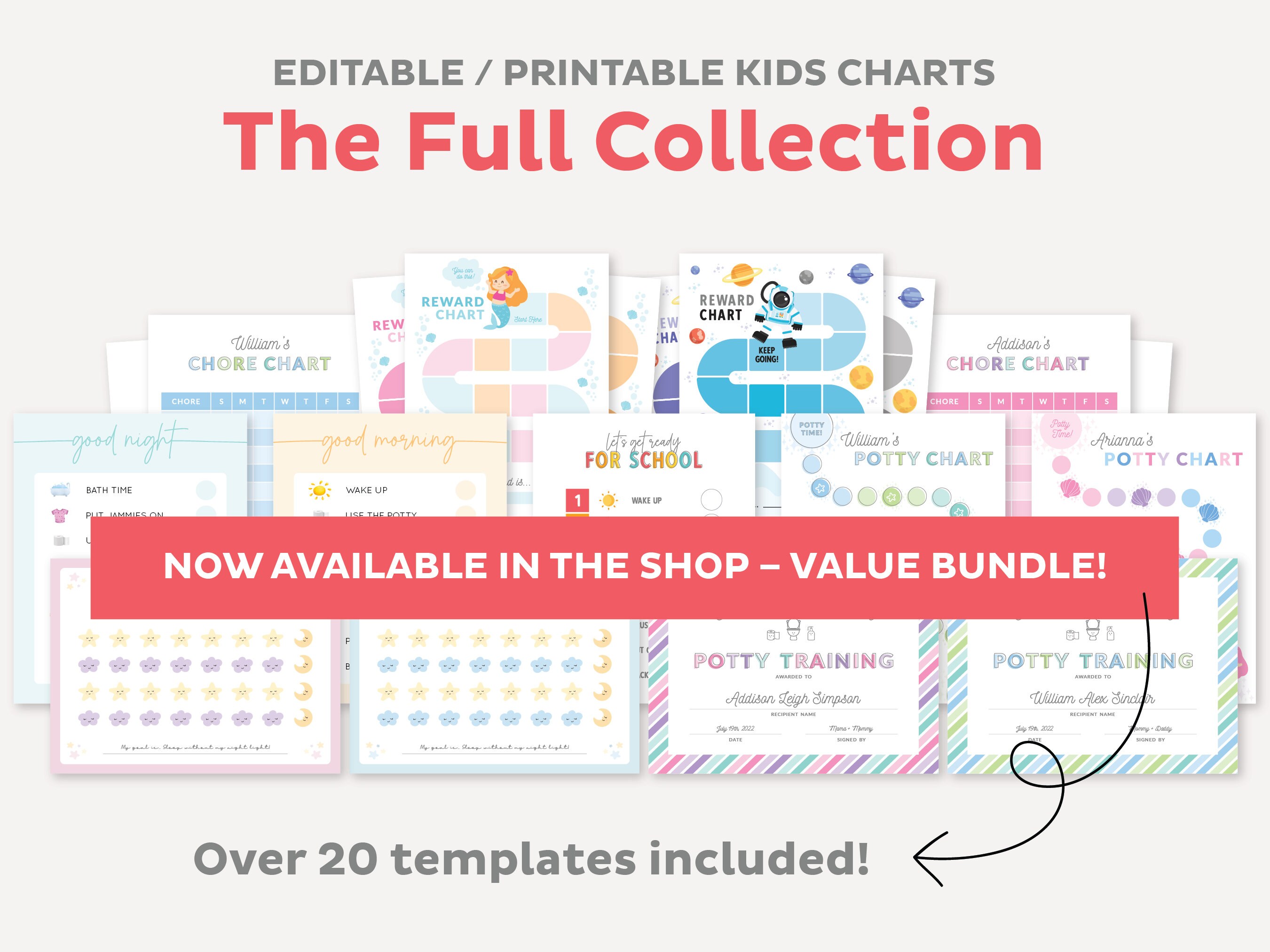 Editable Chore Chart for Kids, Kids Reward Chart, Kids Chore Printable ...