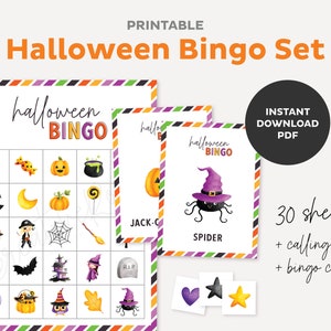 Printable Halloween Bingo for Kids, October Halloween Activity, Classroom Party Game, Printable Bingo Cards, Instant Digital Download PDF