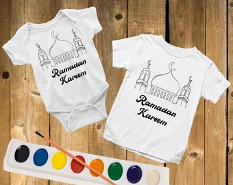 Ramadan Bodysuit - Ramadan Shirts - Ramadan Coloring Shirt - Islamic Shirt - Ramadan Coloring Shirt - Coloring Shirts for Kids - Islamic Tee