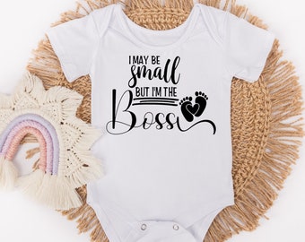 Body de bebé "Pequeño pero jefe": regalo divertido para recién nacidos