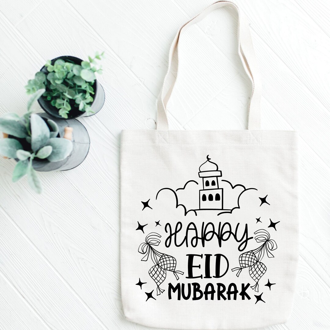 Eid Tote Eid Mubarak Bag Eid Mubarak Gift Bag Eid Gift Ideas Islamic Gift Ideas Happy Eid Gifts